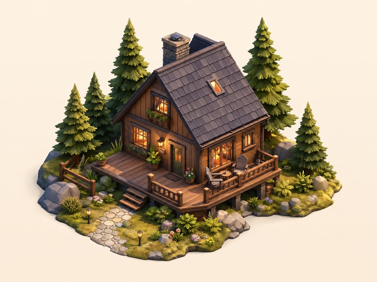 Illustrated cabin listing preview